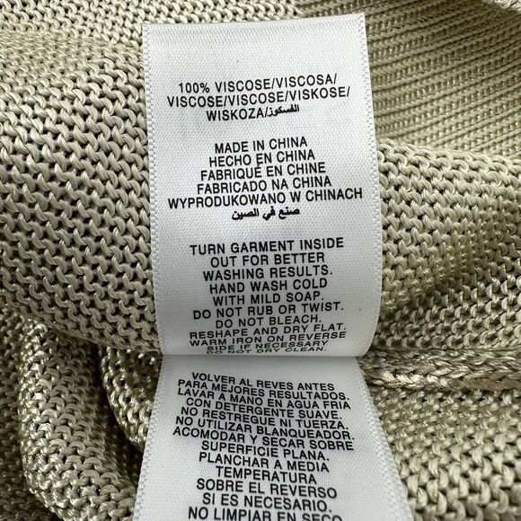 Jones New York Women Metallic Knit Sweater M Gold Elegant Holiday Festive Hi-low - Picture 7 of 7